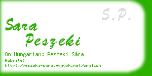sara peszeki business card