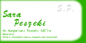 sara peszeki business card